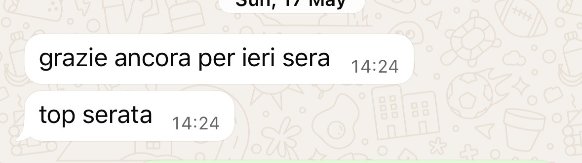 Messaggio dopo la serata