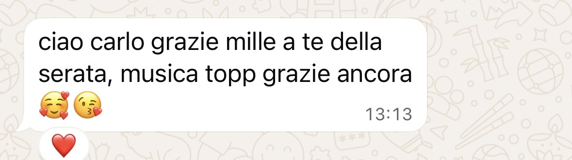 Messaggio di ringraziamento